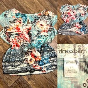 Women’s Pink / Blue Stretchy Blouse